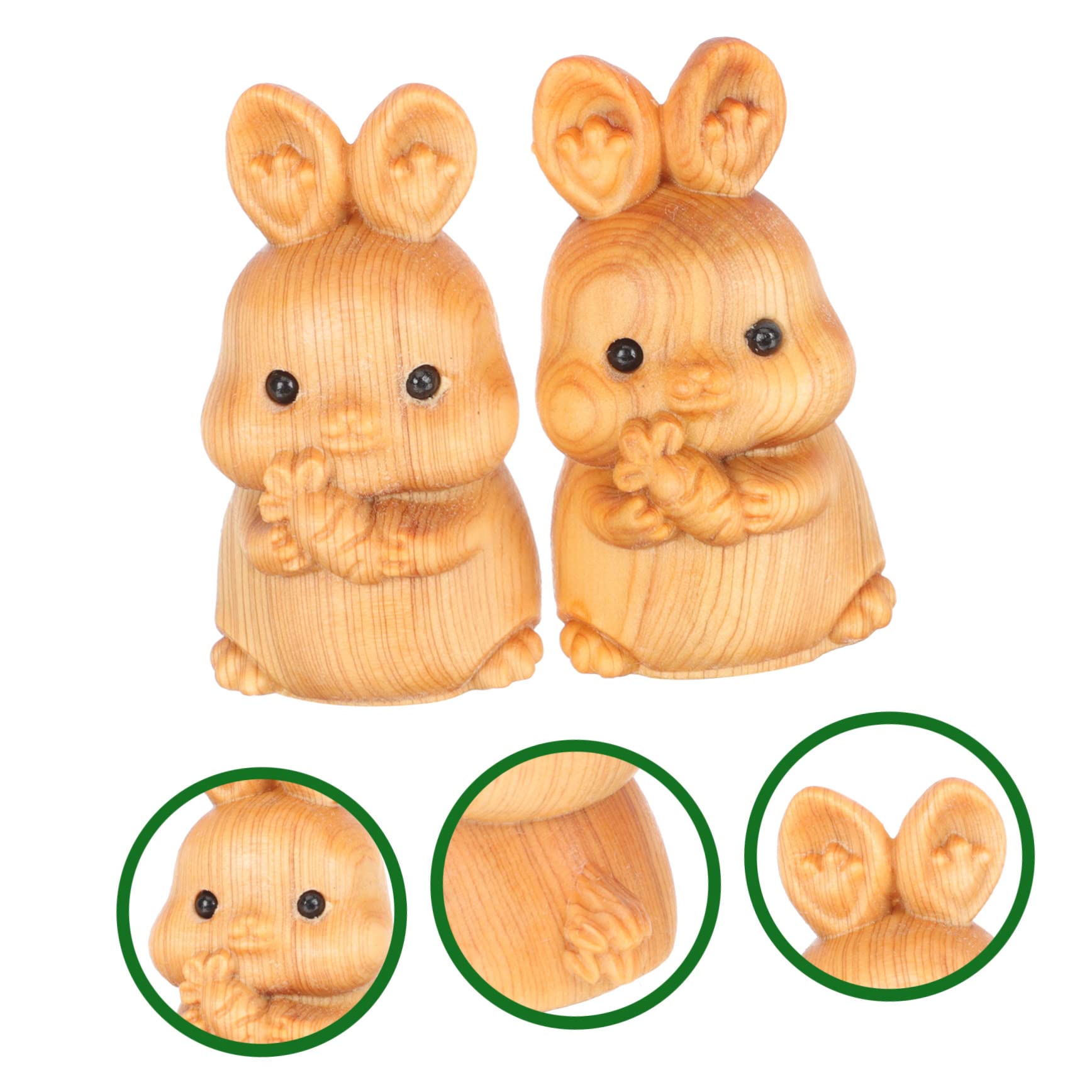 Alipis 5 Sätze Niedliche Holz Osterhasen Figuren Dekoratives Desktop Ornament Für Zuhause Für Ostern Buchregal Und Fensterdekoration 2 Stück * 5