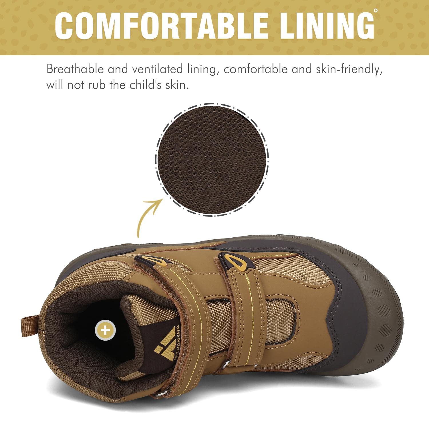 Mishansha Botas de Senderismo Niño Niña Zapatos de Trekking Antideslizante Ligero Zapatillas de Montaña Cómodos Exterior, 028 Marrón, 27 EU