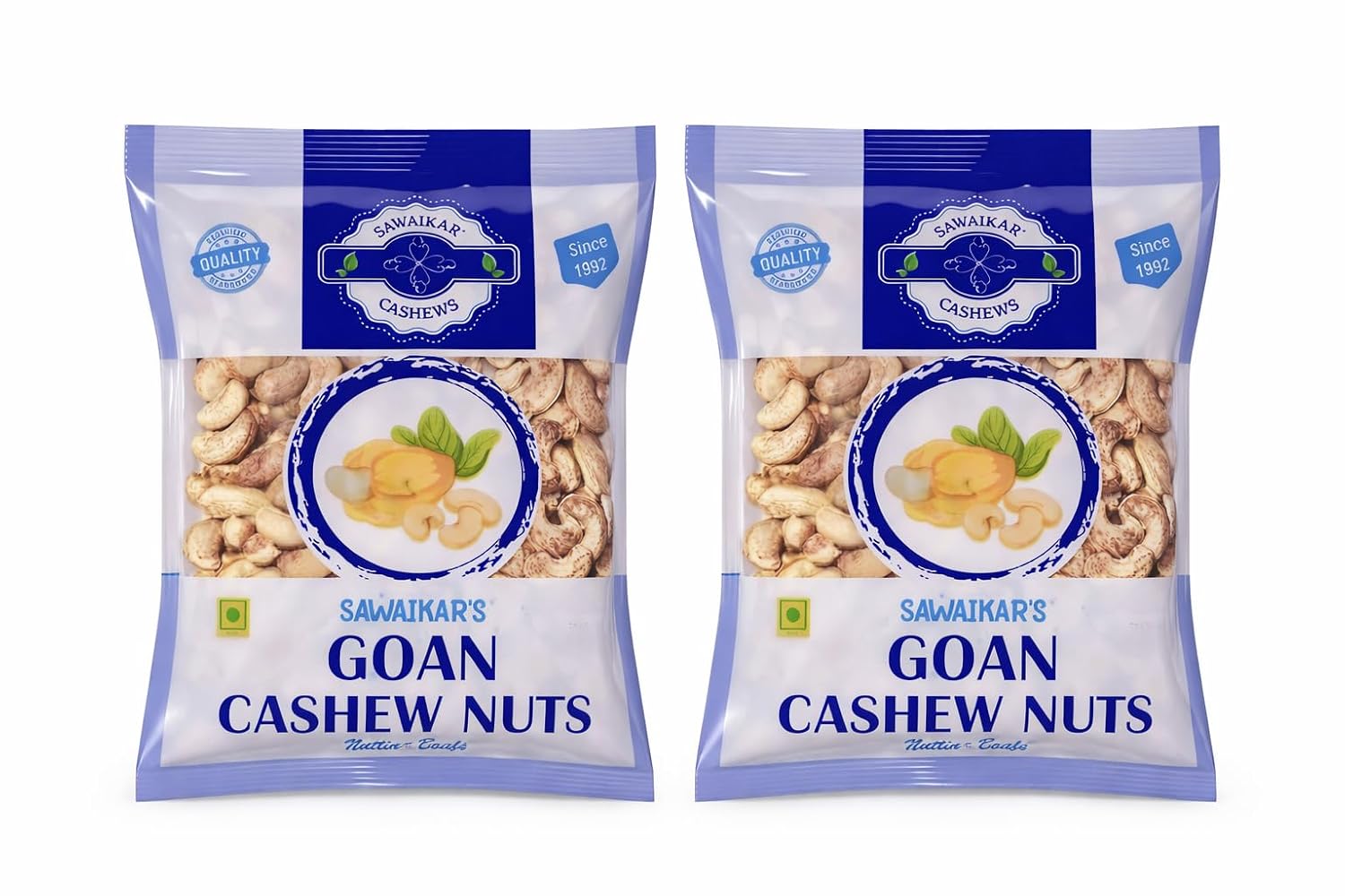 SAWAIKARS Goan Cashew Nuts with Skin NW (Natural Wholes) -New Crop 2026, 6 Months Fresh, Authentic Goan Cashews | Sweet & ...