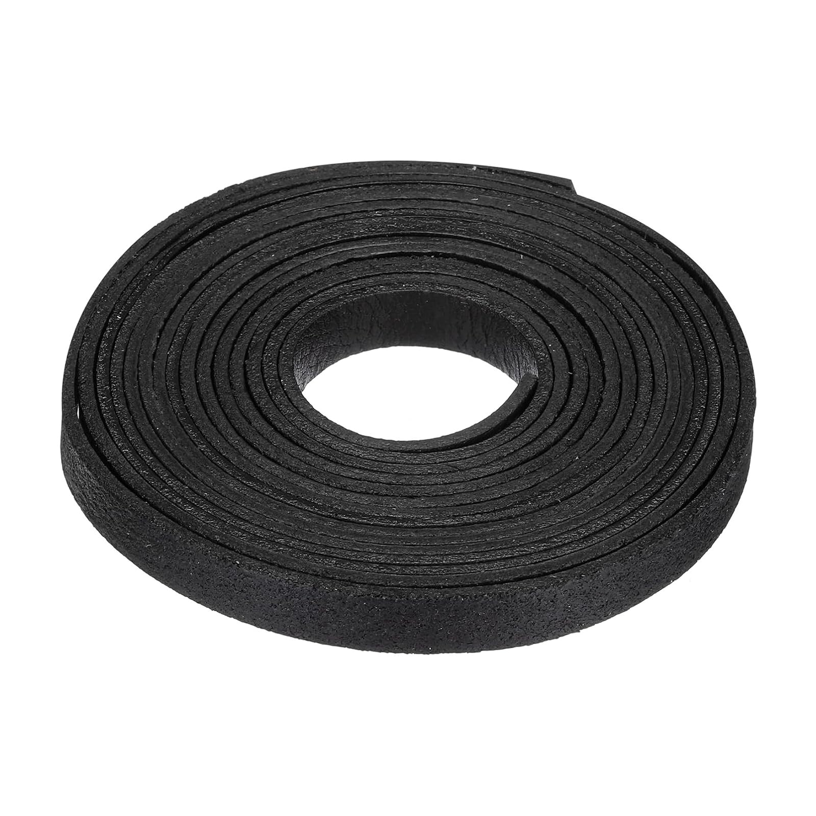 Unifizz 3.3 Yard x 10 mm Flat Leather Cord for Jewellery Making, Leather Strap Cord for DIY Crafts, Bracelet Necklace Craft Leather Cord - Black