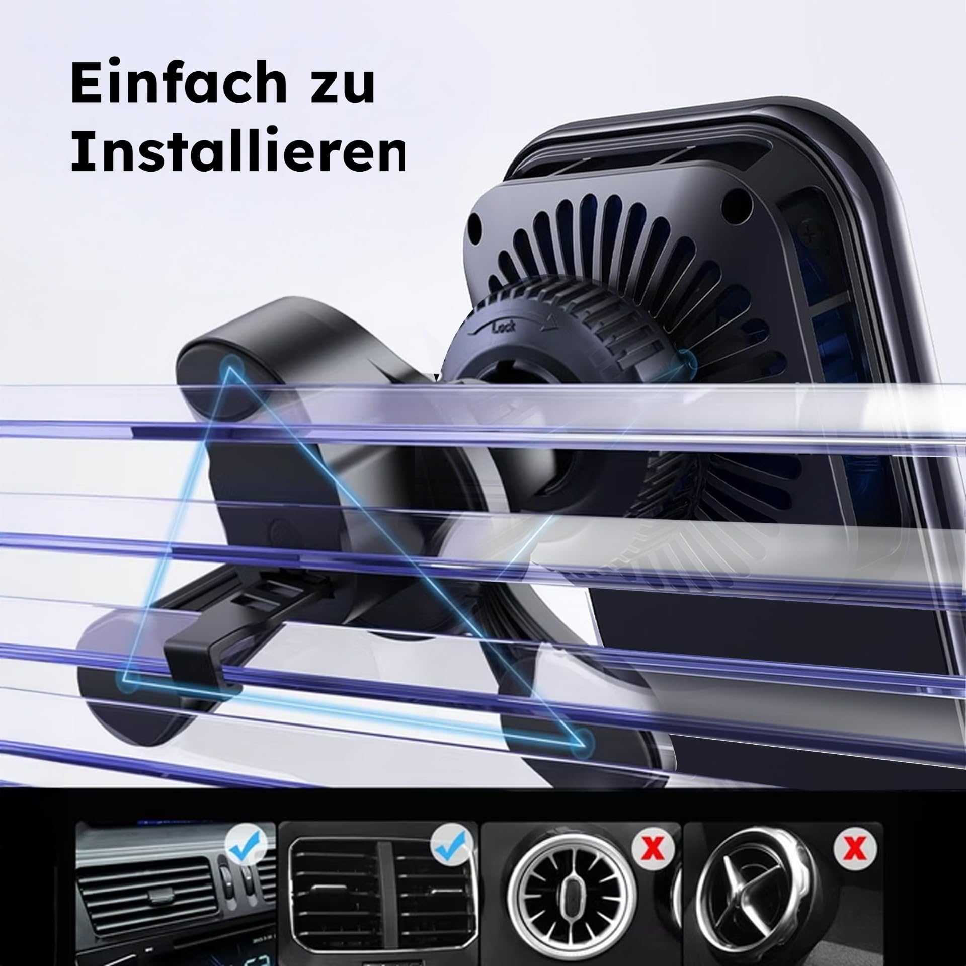Alkaya Breeze Qi2 magnetyczny uchwyt samochodowy z funkcją ładowania 48 W, szybkie ładowanie, regulowany uchwyt na telefon komórkowy, wentylacja magnetyczna zapewnia kierowcy optymalny kąt widzenia