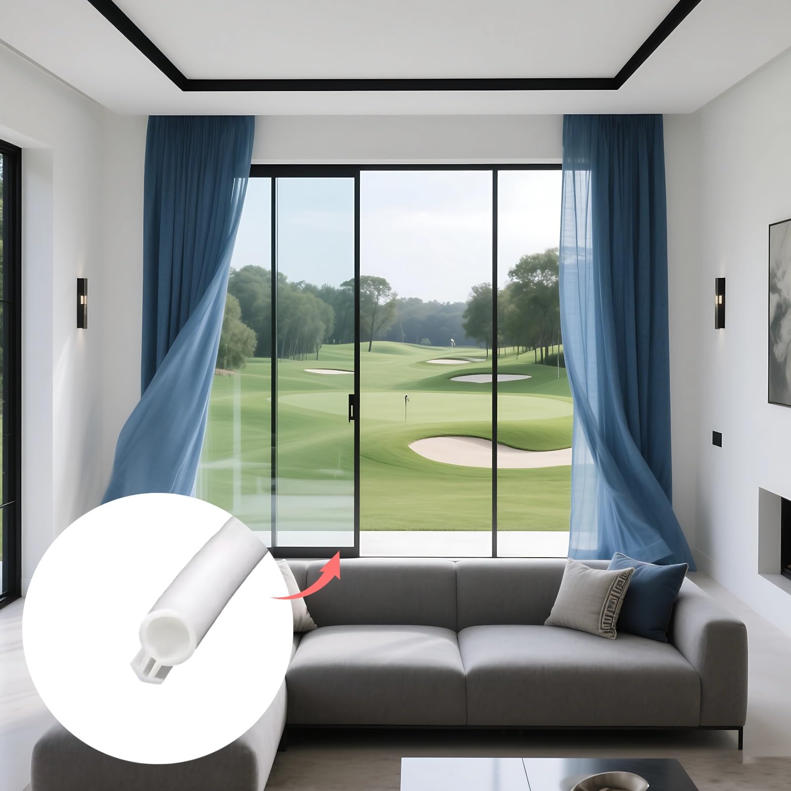 Joint d'étanchéité en silicone blanc pour fenêtres et portes, 30 m, espace de 0 à 0,1 cm, isolation thermique, coupe-vent, imperméable, réduction du bruit