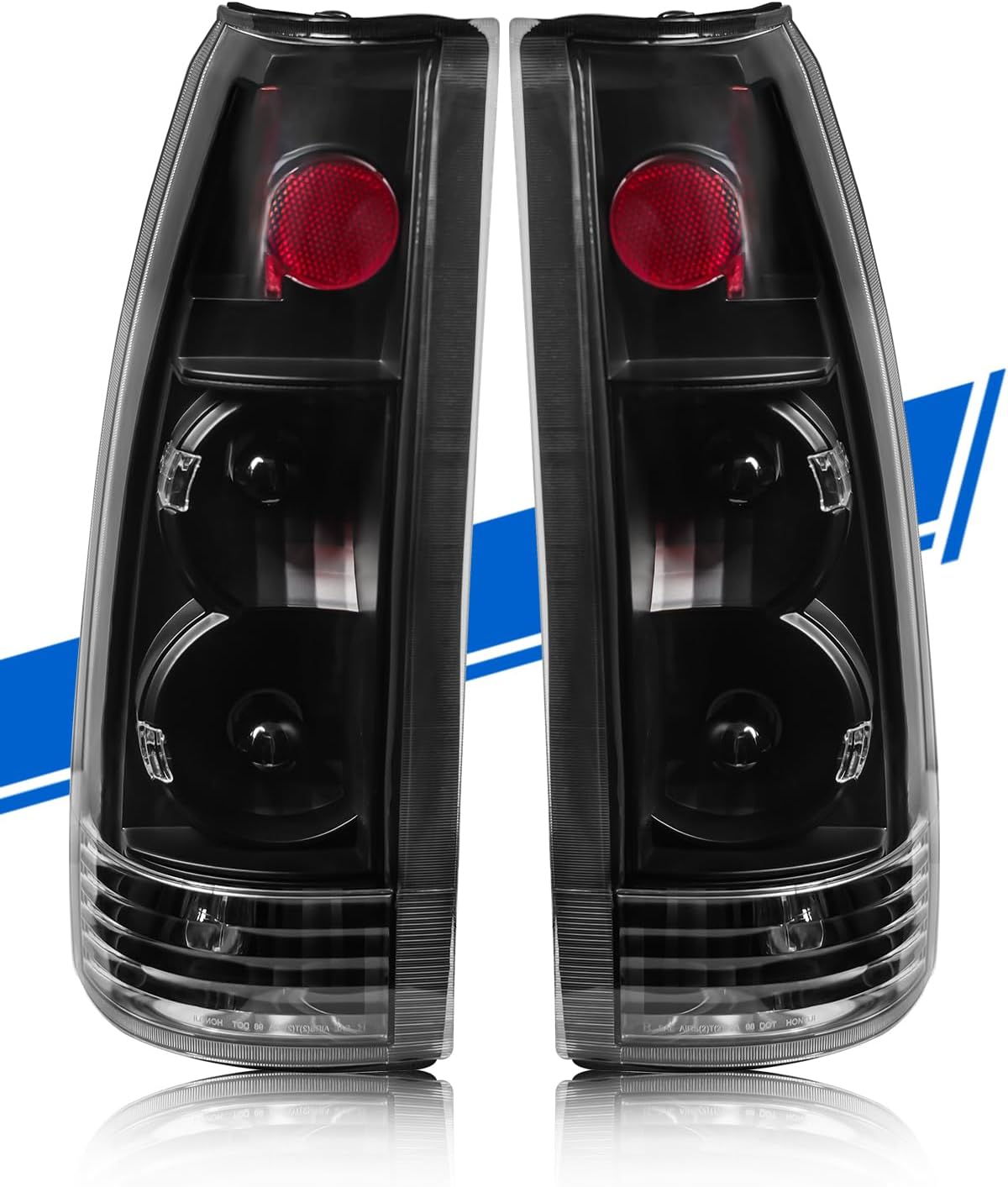 Tail Light Assembly Compatible with Chevrolet/GMC Silverado Sierra C/K Truck 1988-1998, 1995-1999 Tahoe, 1992-1999 Yukon, 1992-1999 Suburban, 1992-1994 Blazer, w/Circuit Board, Red Pair