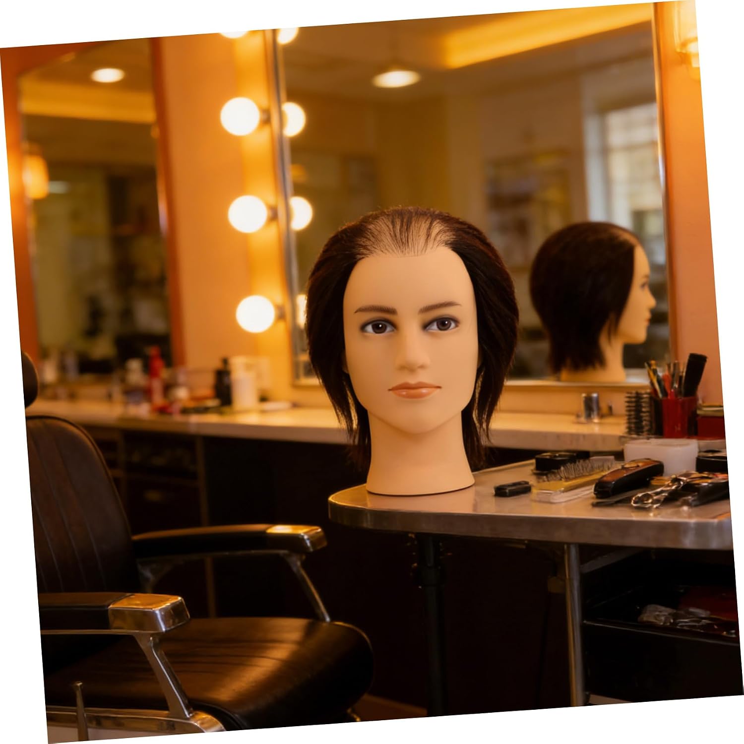 Male Hair Styling Mannequin Head Pvc Bald Practice Head for Barber Training Salon Hairdressing Practice