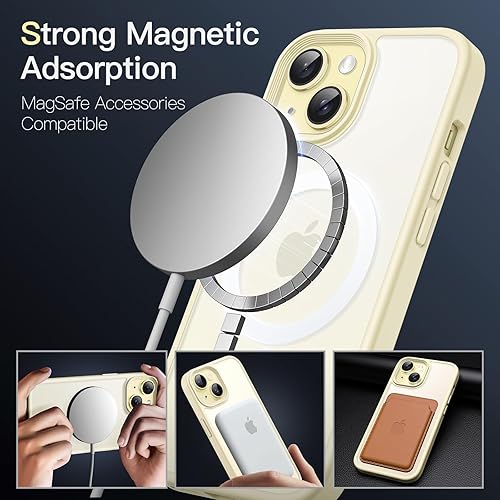 Miniatura 9 de JETech Funda magnética para iPhone 15 de 6.1 pulgadas, compatible con MagSafe, translúcida mate, delgada, a prueba de golpes, color negro