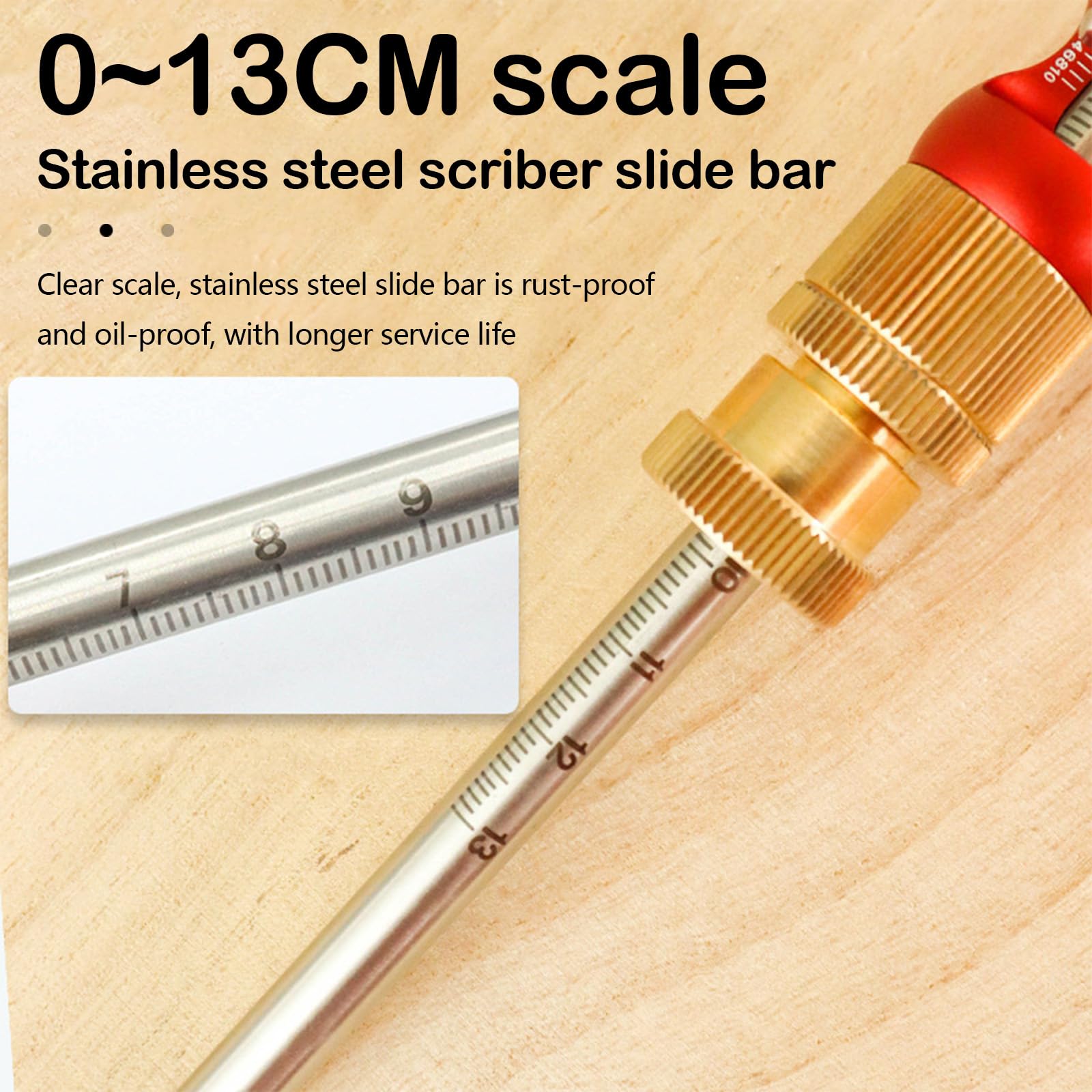 Calibre De Marcado, Herramienta De Marcado Con Función De Microajuste Calibre De Marcado Calibre De Marcado De Metal Cuchilla Para Madera Blanda Y Madera Dura Marcado De Ruedas