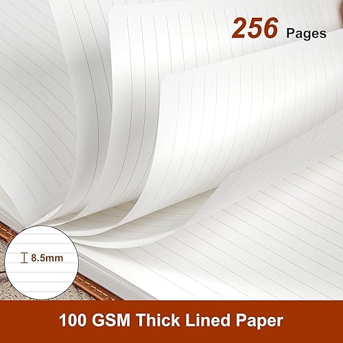 Miniatura 4 de CAGIE Cuaderno de diario rayado A5 con bolígrafo, cuadernos de negocios para el trabajo con 256 páginas, cuaderno de tapa dura con caja de regalo,