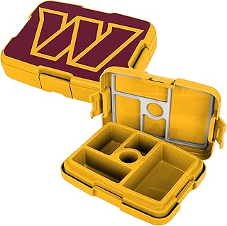FOCO NFL Unisex-Adult Officially Licensed 2-Tone Big Logo Team Color Football Leak Proof 5 Compartment Bento Lunch Box - Washington Commanders