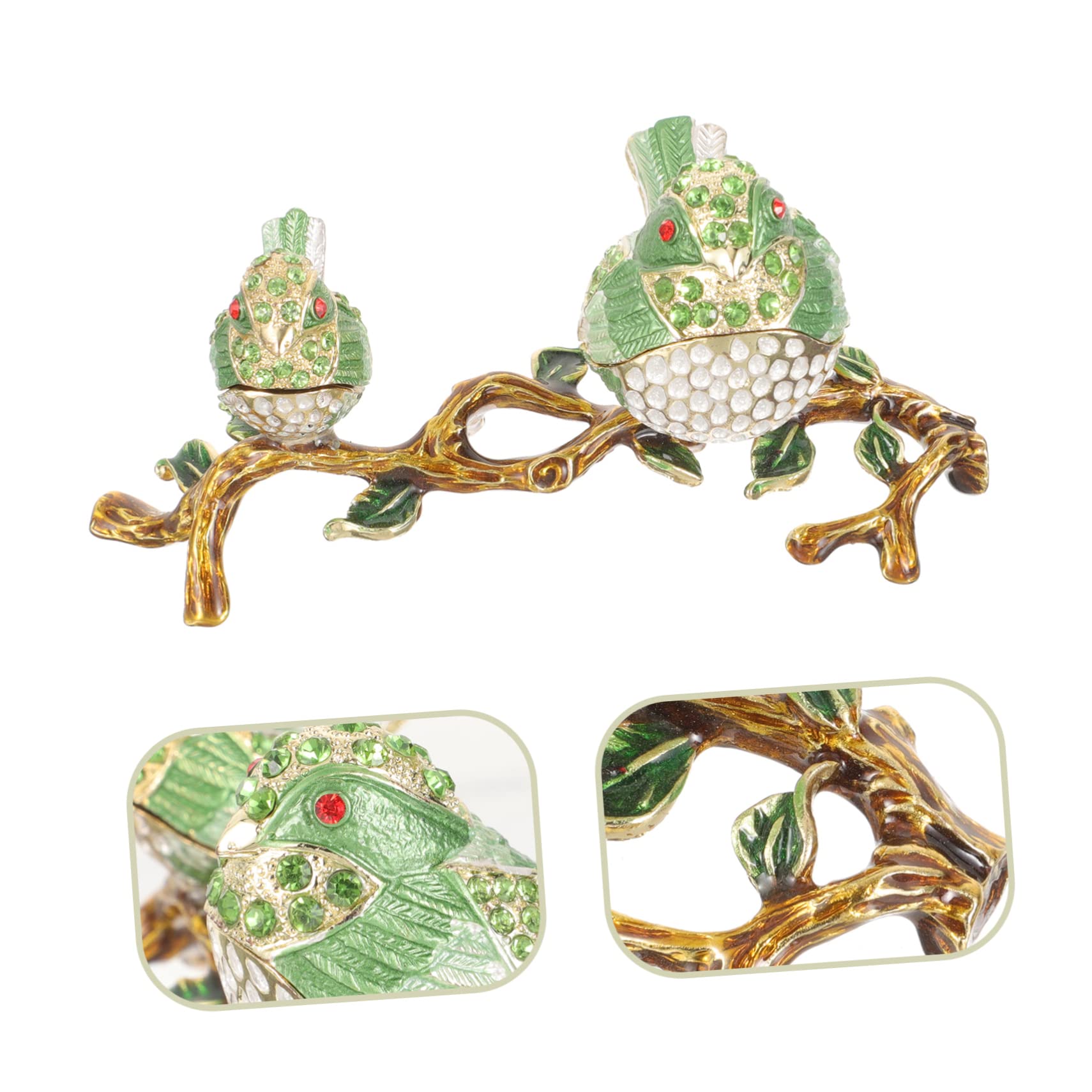 Lot De 2 Boîtes À Bagues En Forme D'Oiseau Décoration D'Intérieur Porte-Bijoux Boîtes À Bibelots Figurines D'Oiseaux Étuis À Bagues Porte-Bagues Étuis À Bijoux