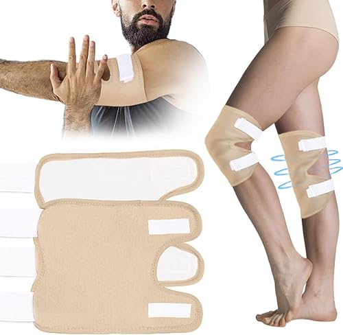 Paquete de aceite de ricino para rodilla, paquete de 2 piezas de aceite de ricino para rodilla, paquete de aceite de ricino con correa elástica