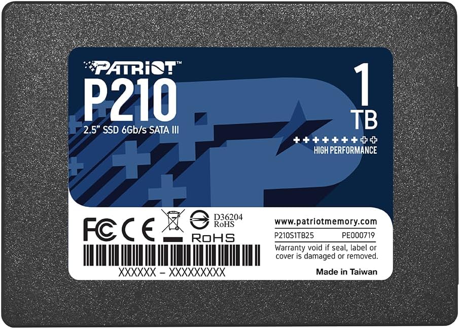Patriot P210 SATA 3 1TB SSD 2.5 Inch Internal Solid State Drive - P210S1TB25