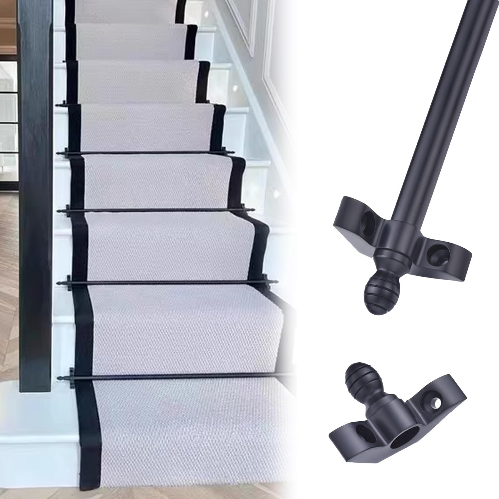 Tringle d'escalier ronde en finition 122 cm pour musées et galeries