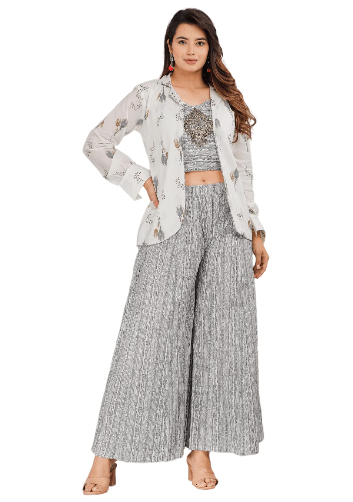 jc4u Women Peach Color Printed Co-Ords Set-picture-16