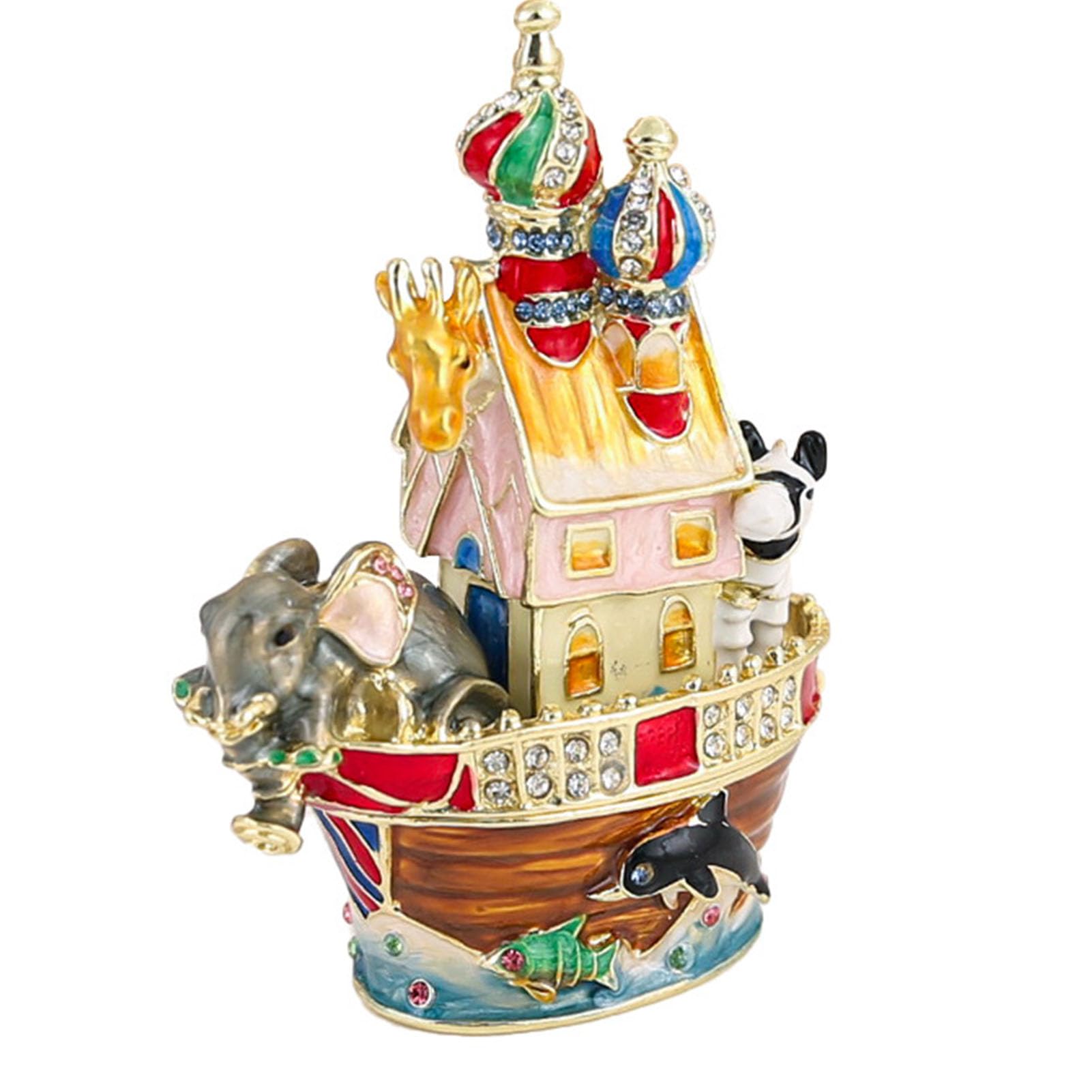 Boîte à bibelots bateauKarlak en métal émaillé à offrir aux collectionneurs