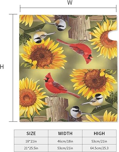 Miniatura 4 de Perinsto Cubiertas magnéticas impermeables para buzón de girasoles rústicos, diseño floral, pájaros cardenales, para decoración del hogar, jardín,