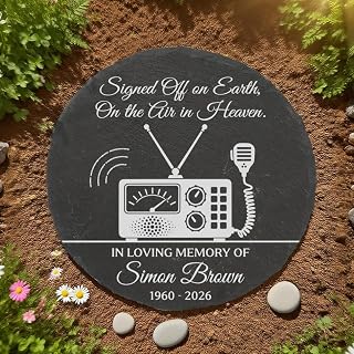 Personalized Radio Enthusiast Slate Memorial, Custom Name & Years