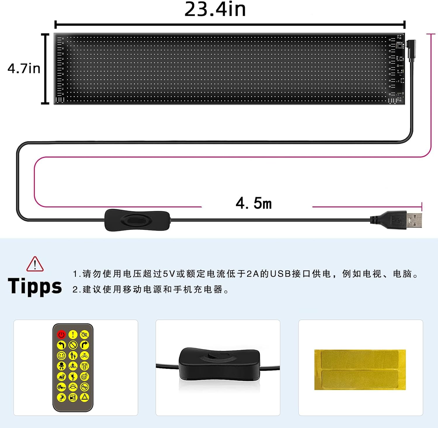 Devil Eyes Light for Cars, Colorful Eye Lamp Soft Screen for Car Windows, Large Programmable Flexible LED Screen, DIY Car Dynamic LED Smart Colorful Eye Lamp Soft Screen (4.7 x23.4inch)