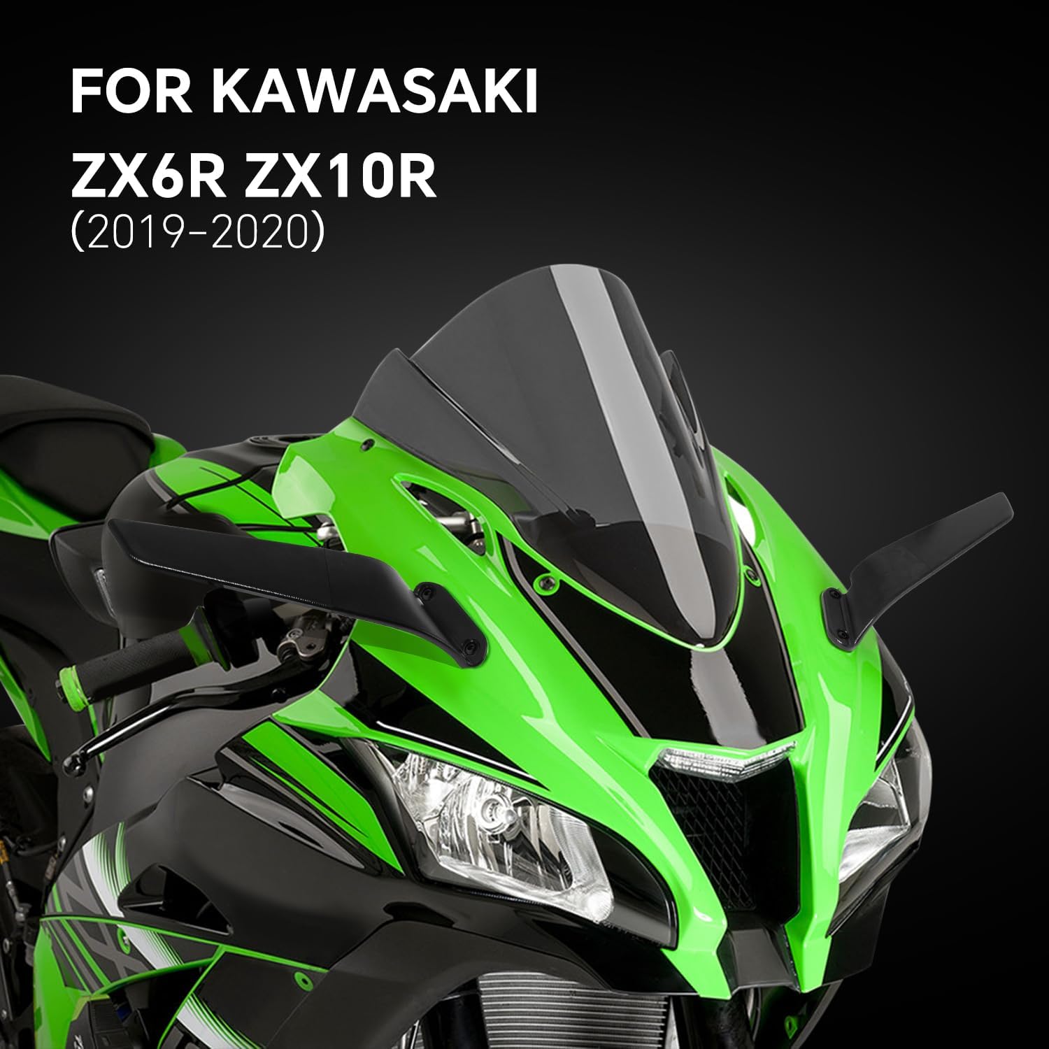 For ZX6R CNC Motorcycle Rearview Mirrors 360° Rotatable Stealth Wind Wing Side Mirrors For Ninja 636 ZX-6R 2019-2020 / Ninja650/400 18-22 / ZX-10R 19-20 Modified Rearview Side Mirror
