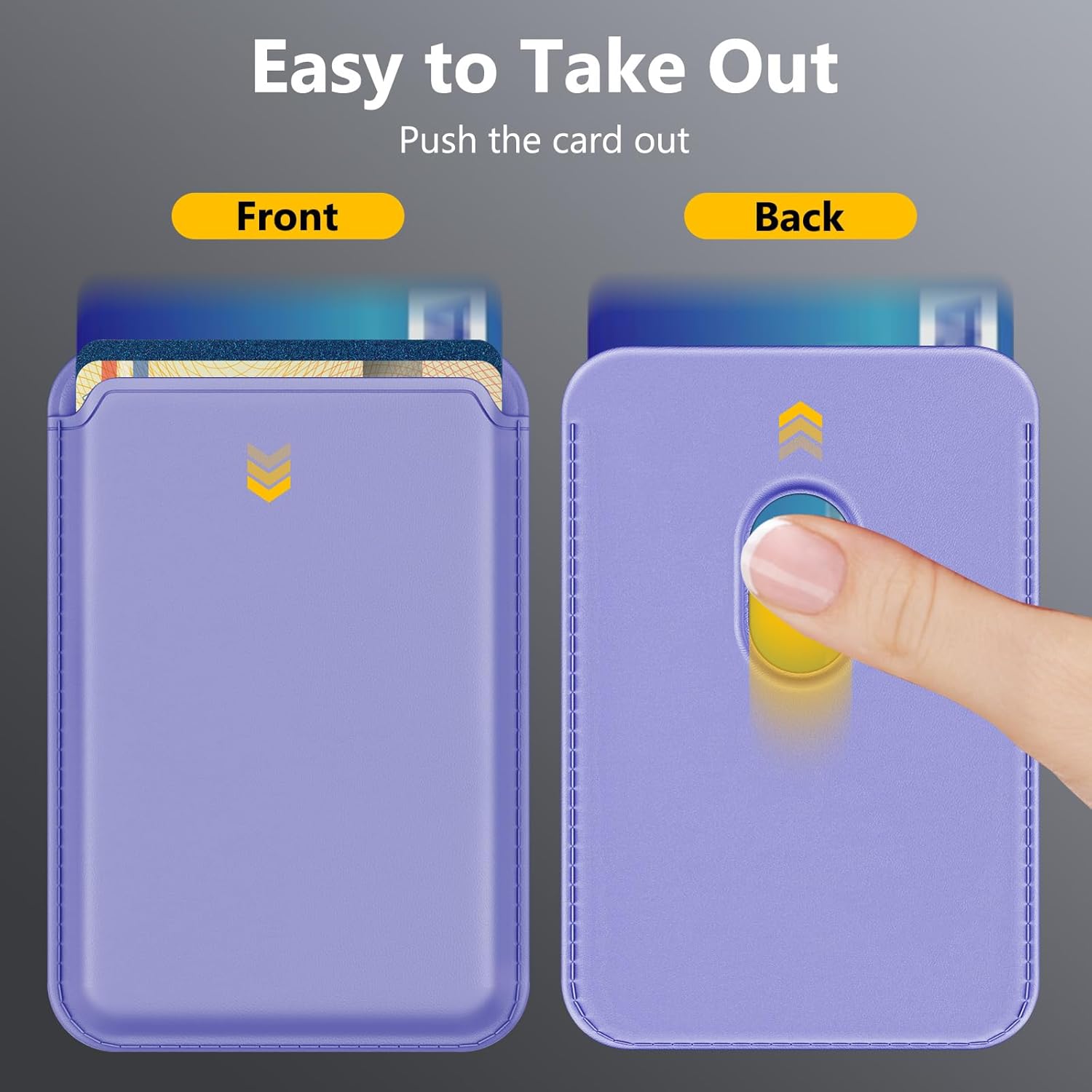 Upgraded MagSafe Wallet, Magnetic Phone Wallet 3 Cards Holder, 23 Magnets, Credit Card RFID Blocking, Slim Leather, Magnetic Wallets for iPhone 17/16/15/14/13/12 Series-Purple - Image 5