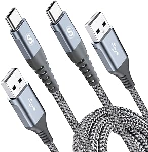 Câble de Charge USB C [2Pack 10ft], Câble USB C Chargeur Rapide 3.0A, Câble USB C vers USB Nylon Type C Chargeur de Téléphone pour iPhone 17 16 15 Pro Max, Samsung S26/S25/S24/S23/S22/S21/S20/S10,A71/A54/A51,Note20