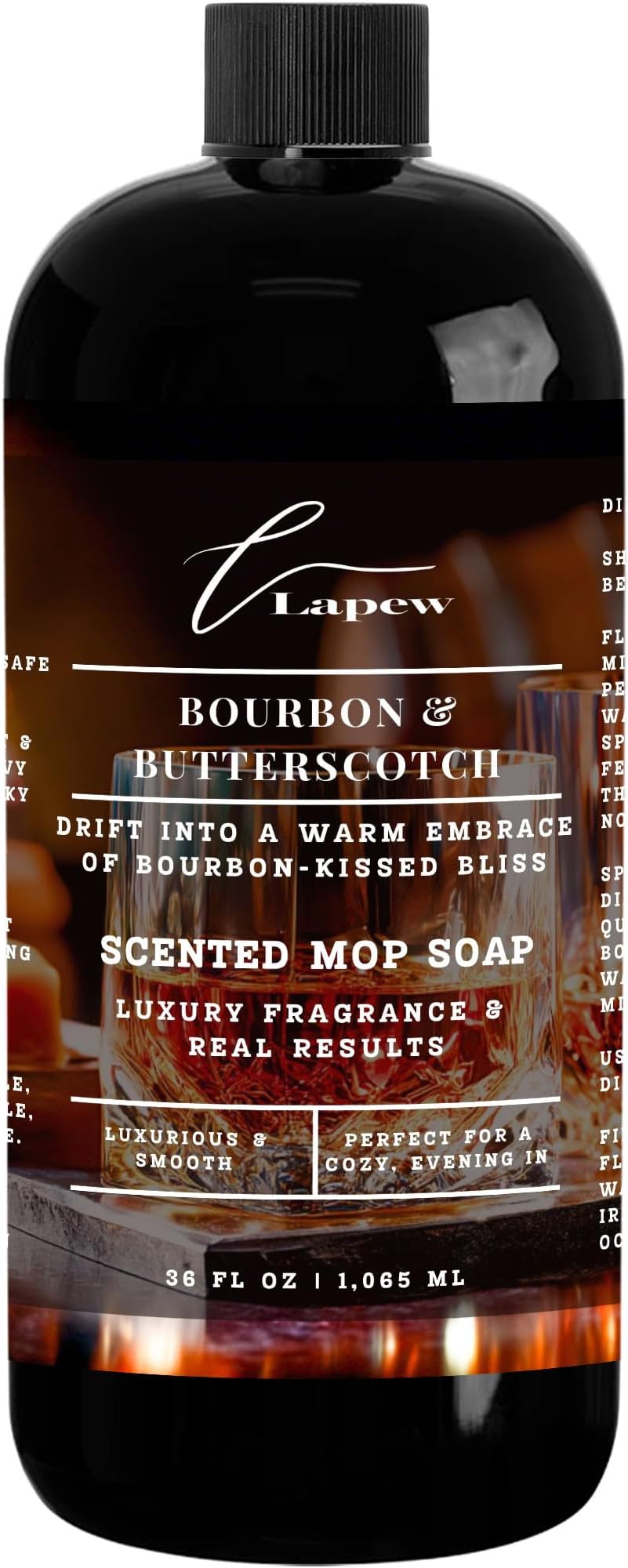 Bourbon & Butterscotch Scented Mop Soap Concentrate 36 oz | Premium Fragranced Floor Cleaner | Streak-Free | Hard Floor Cleaning Solution | Eco Friendly | Made in USA