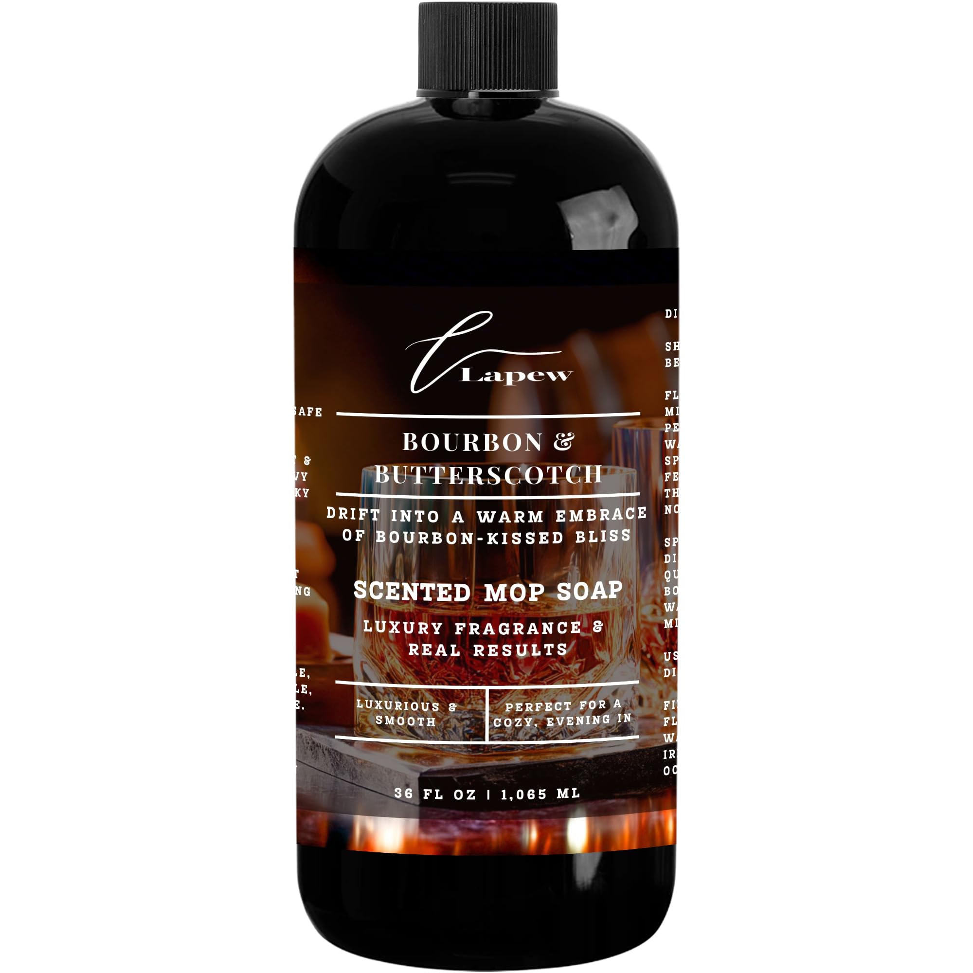 Bourbon & Butterscotch Scented Mop Soap Concentrate 36 oz | Premium Fragranced Floor Cleaner | Streak-Free | Hard Floor Cleaning Solution | Eco Friendly | Made in USA