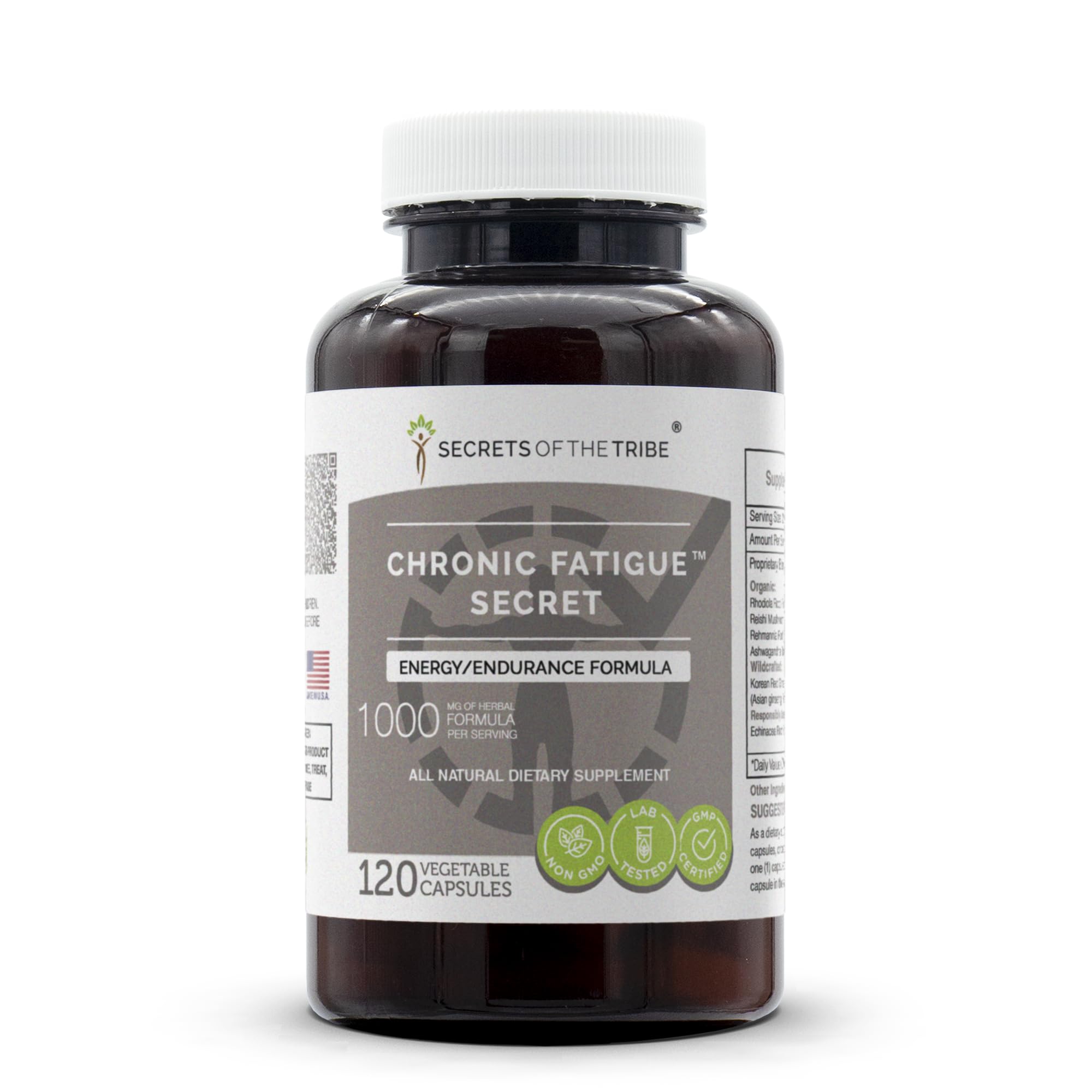 Chronic Fatigue Secret 120 Capsules, 1000 mg, Korean Red Ginseng, Rhodiola, Reishi Mushroom, Rehmannia, Ashwagandha, Echinacea. Energy/Endurance Formula (120 Capsules)
