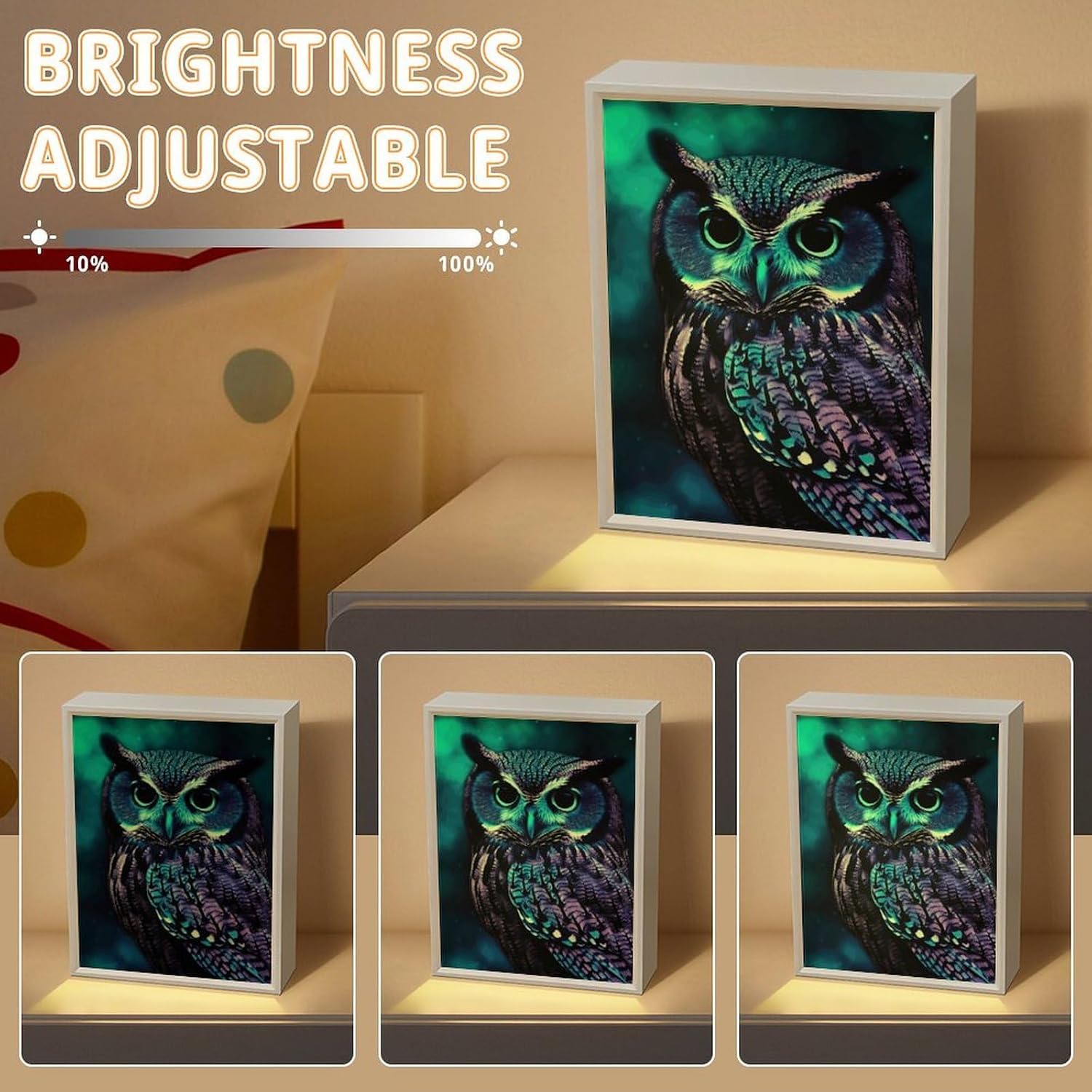 Blue Owl Vanity Mirror with Lights Lighted Makeup Mirror with 3-Color Lighting Dimmable LED Makeup Mirror for Vanity Desk Tabletop Bedroom Dressing Room image 5