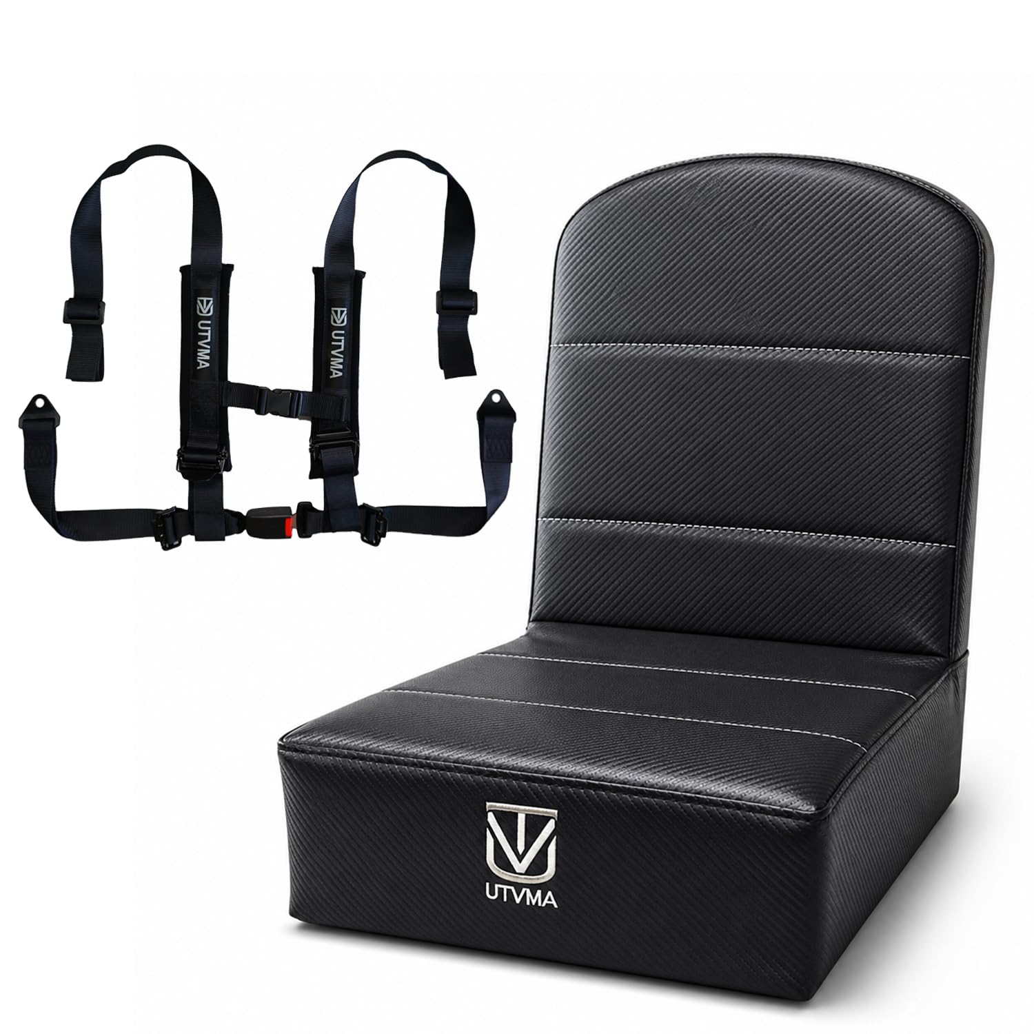 UTVMA Kid Cushion UTV Seat for Kids- 5" Boost For Stock and Aftermarket UTV Seats (Kid Cushion W/ 4 Point Harness)