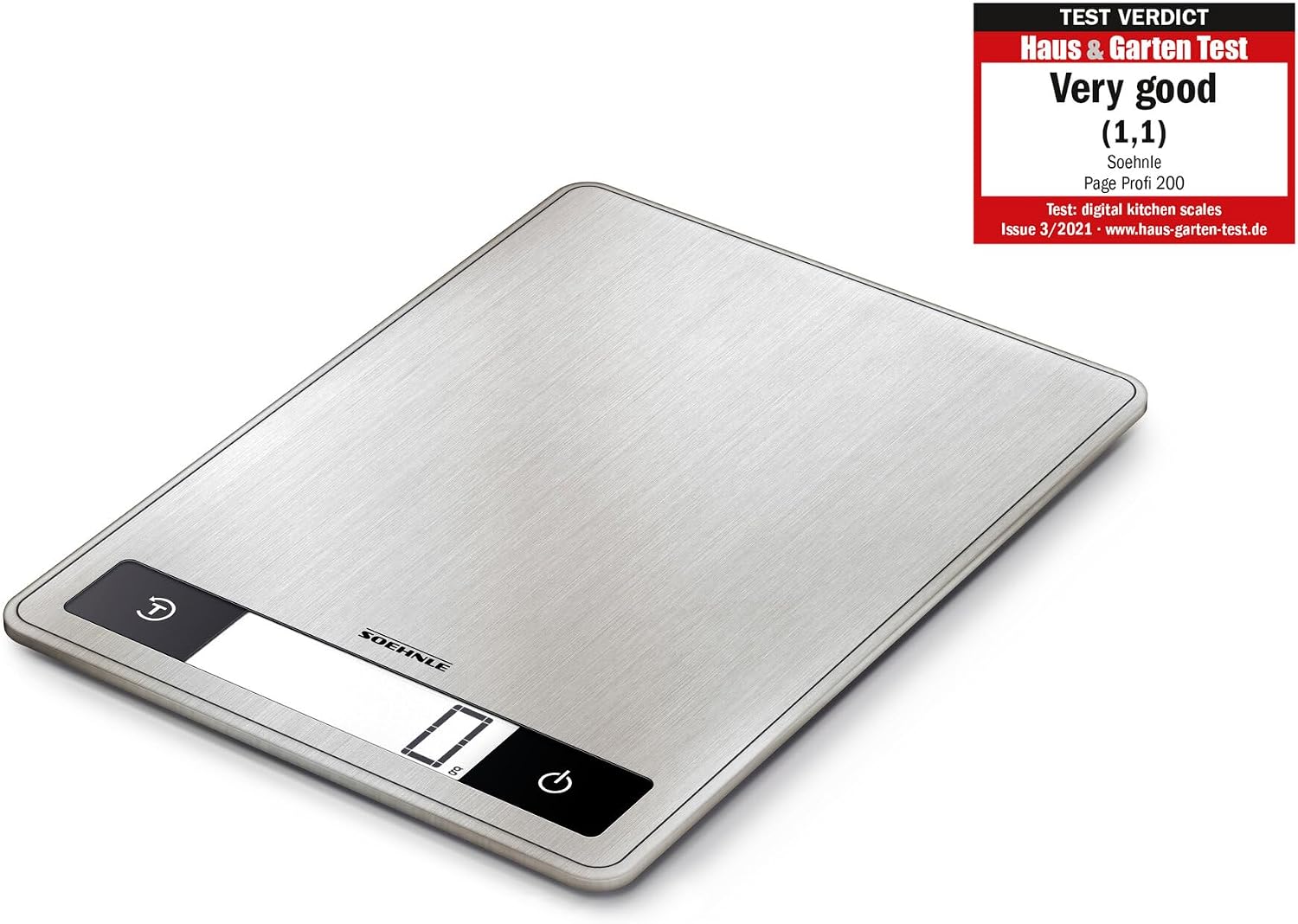 Soehnle Page Profi, Digital Kitchen Scale, Silver, Weight up to 15kg (1g Accuracy), Household Scale with Patented Sensor Touch Function, Electronic Scale incl. Batteries - Afbeelding 2