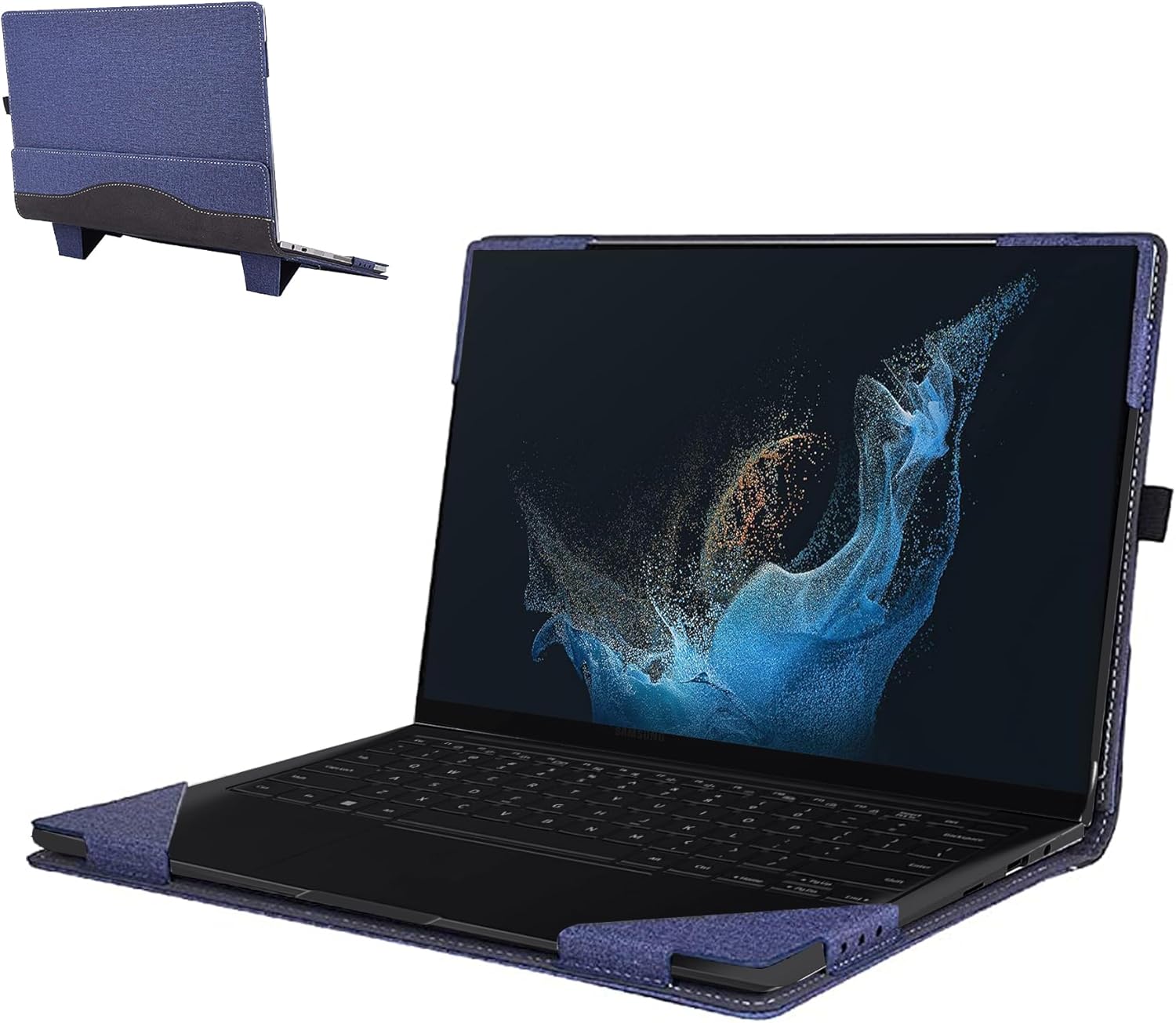 Laptop Cover for Samsung Galaxy Book 2 360 |Book 2 Pro 360|Book 2 pro 360 | Book 3 360|Chromebook 13 XE930QCA/Book Flex 13.3 NP930QCG PU Detachable Case (13.3inch, Blue)