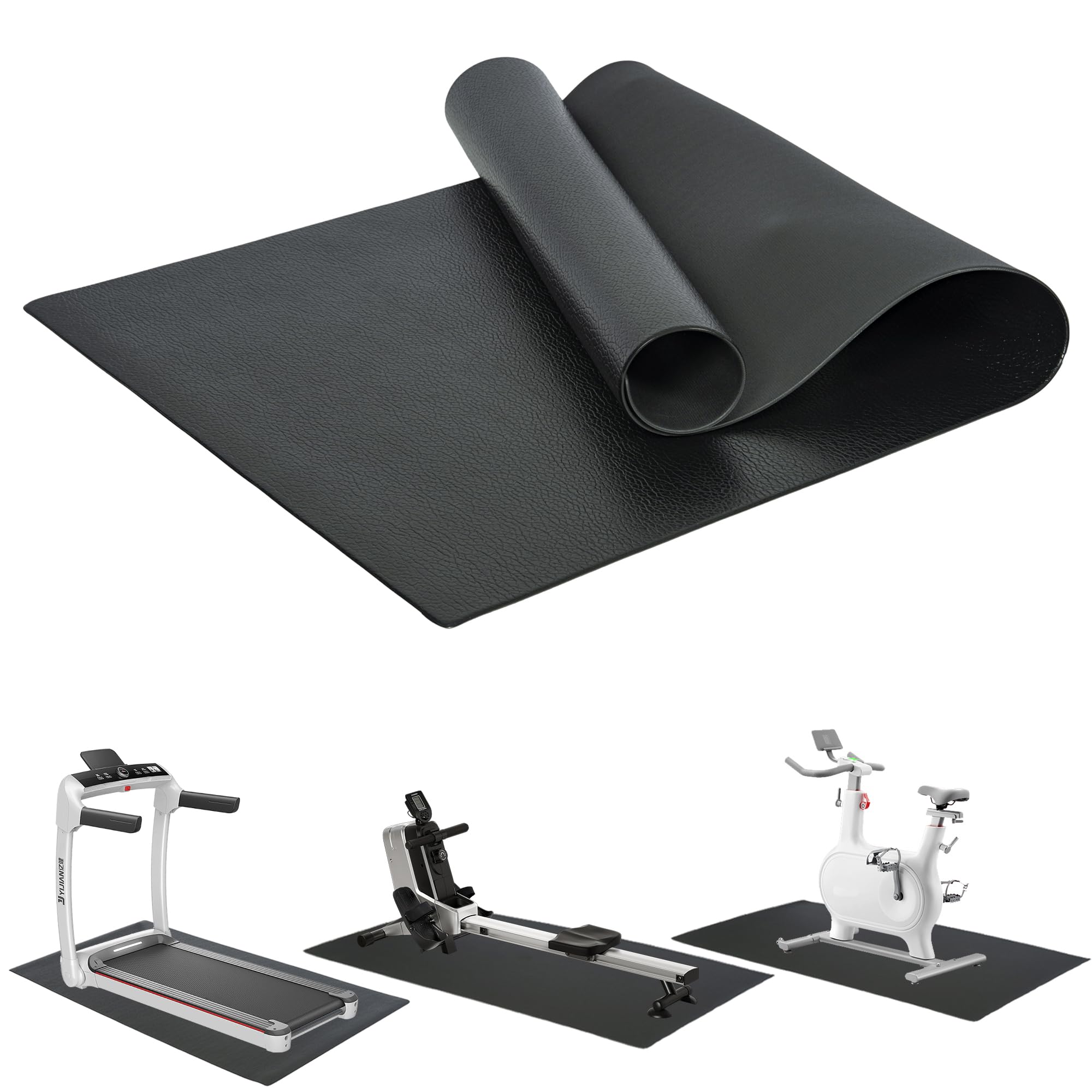 AKOZLIN Tapis de Protection de Sol pour équipements de Sport(180 * 90cm) | pour équipements de sport, appareils de fitness, crosstrainer et tapis de course,6 mm en PVC haute densité