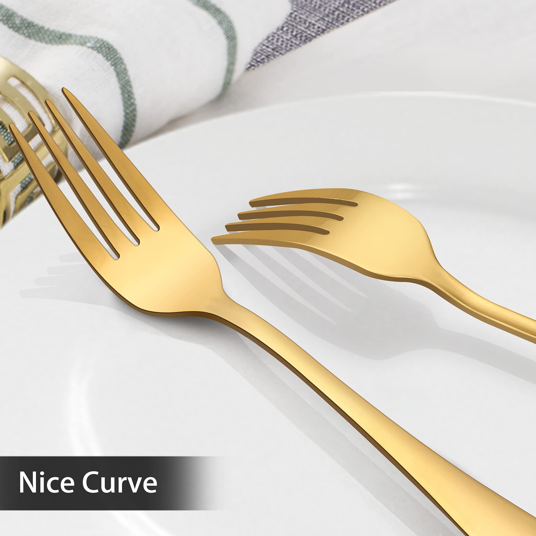 LIANYU 40-Piece Gold Silverware Set for 8, Flatware Cutlery Set — Amazon image 4