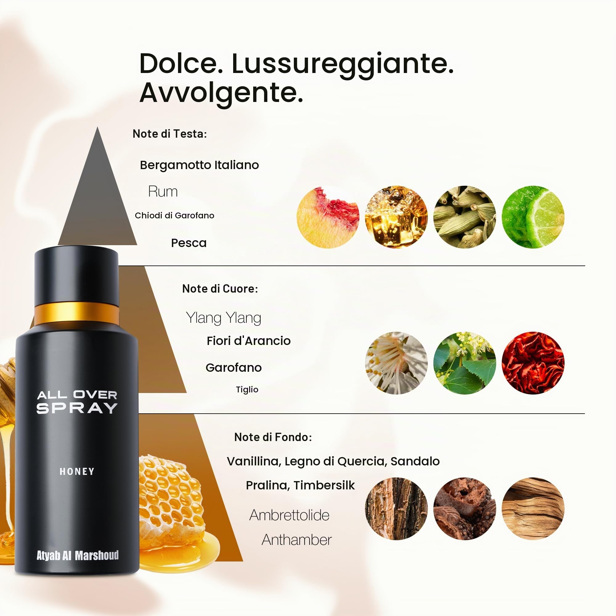 Atyab Al Marshoud, All Over Spray, Miele, Eau de parfum, 125 ml