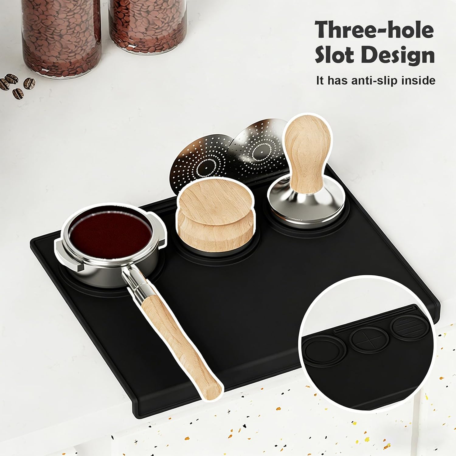 Espresso Tamping Mat, Food Grade Silicone Coffee Tamper Mat, Espresso Tamping Station, Espresso Accessory for Baristas Home Kitchen Bar Coffee Shop