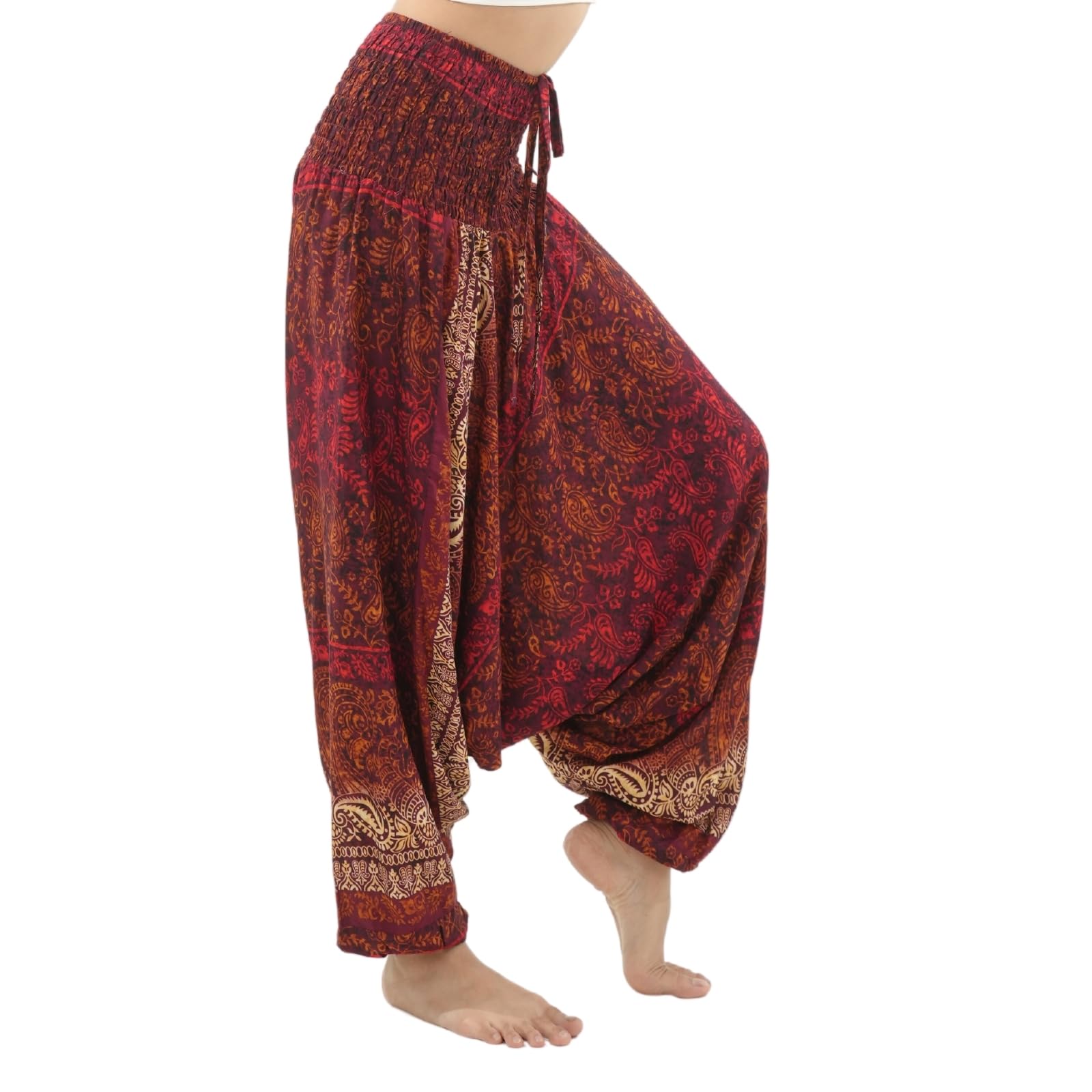PANASIAM Aladinhose Indostyle - indonesische Haremshose, Yogahose, Sarouelhose, Goa-Hose, Pluderhose, Damen & Herren, Freizeit, Festival, 100% Viskose