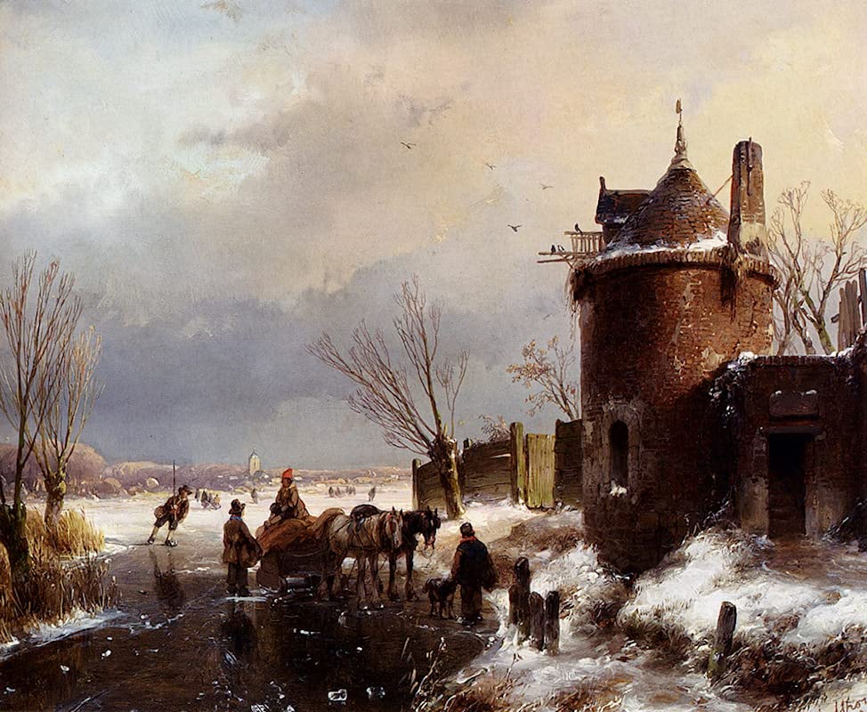 Figures avec un cheval de traîneau tableau décoration intérieure