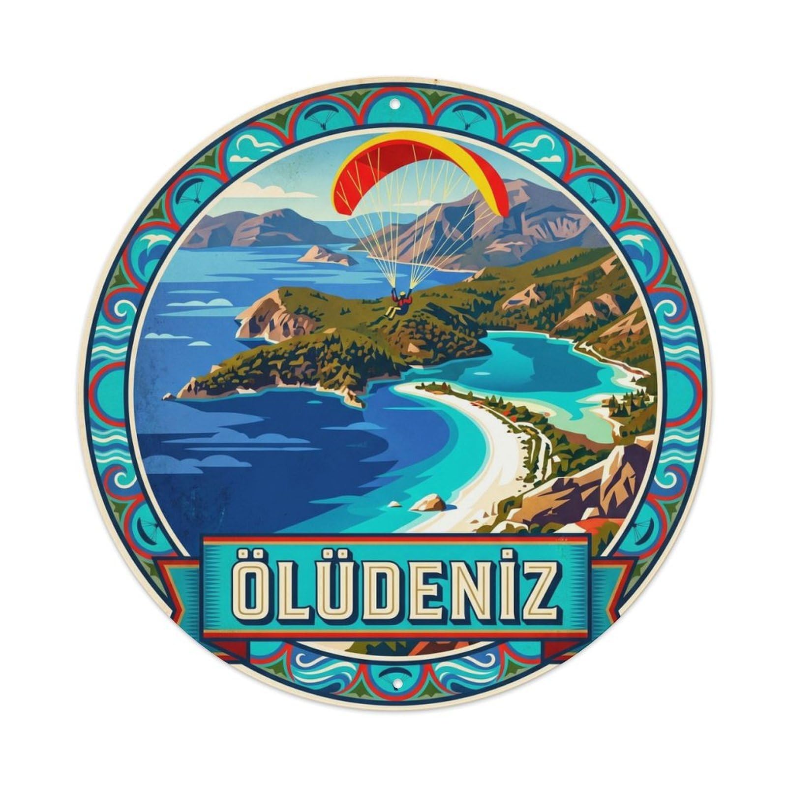 Oludeniz Lagoon Mugla Coastal Getaway Turkey Metal Tin Sign