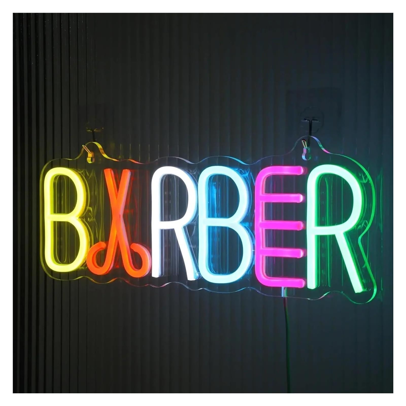 luoliang Illuminazione al neon Barbiere per insegna al per neon aperta per alimentazione per per apertura negozio aziendale arredamento per la casa 23 cm × 40