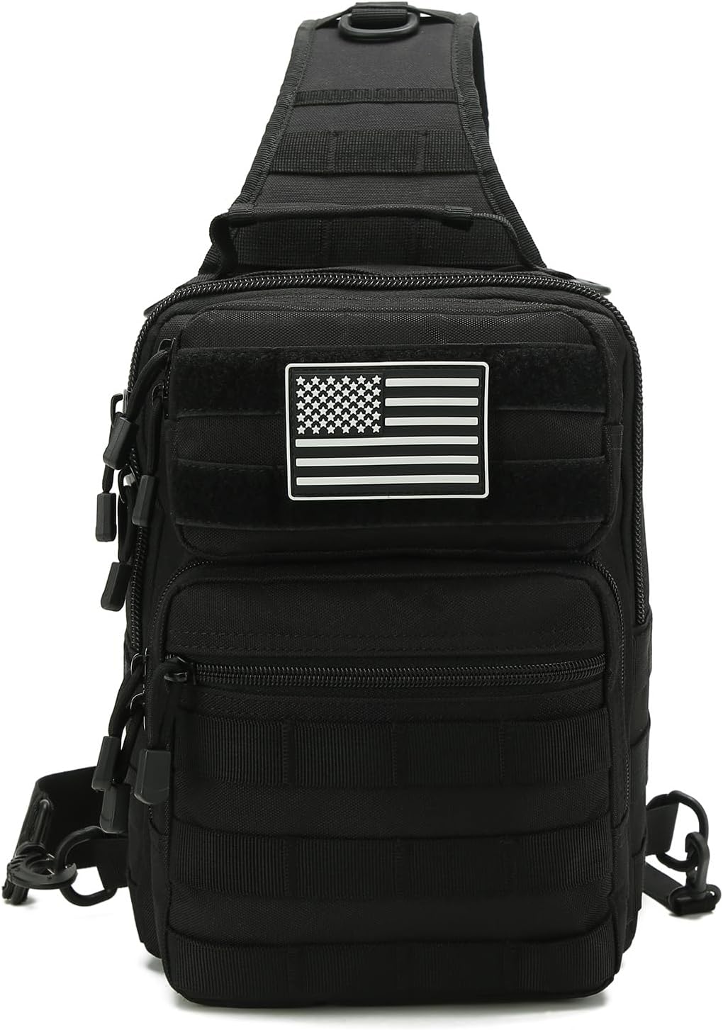 Tactical Sling Bag for men,Shoulder Backpack Molle Assault Range Bags Chest Pack Day Pack Diaper Bag (Black) - Image 8