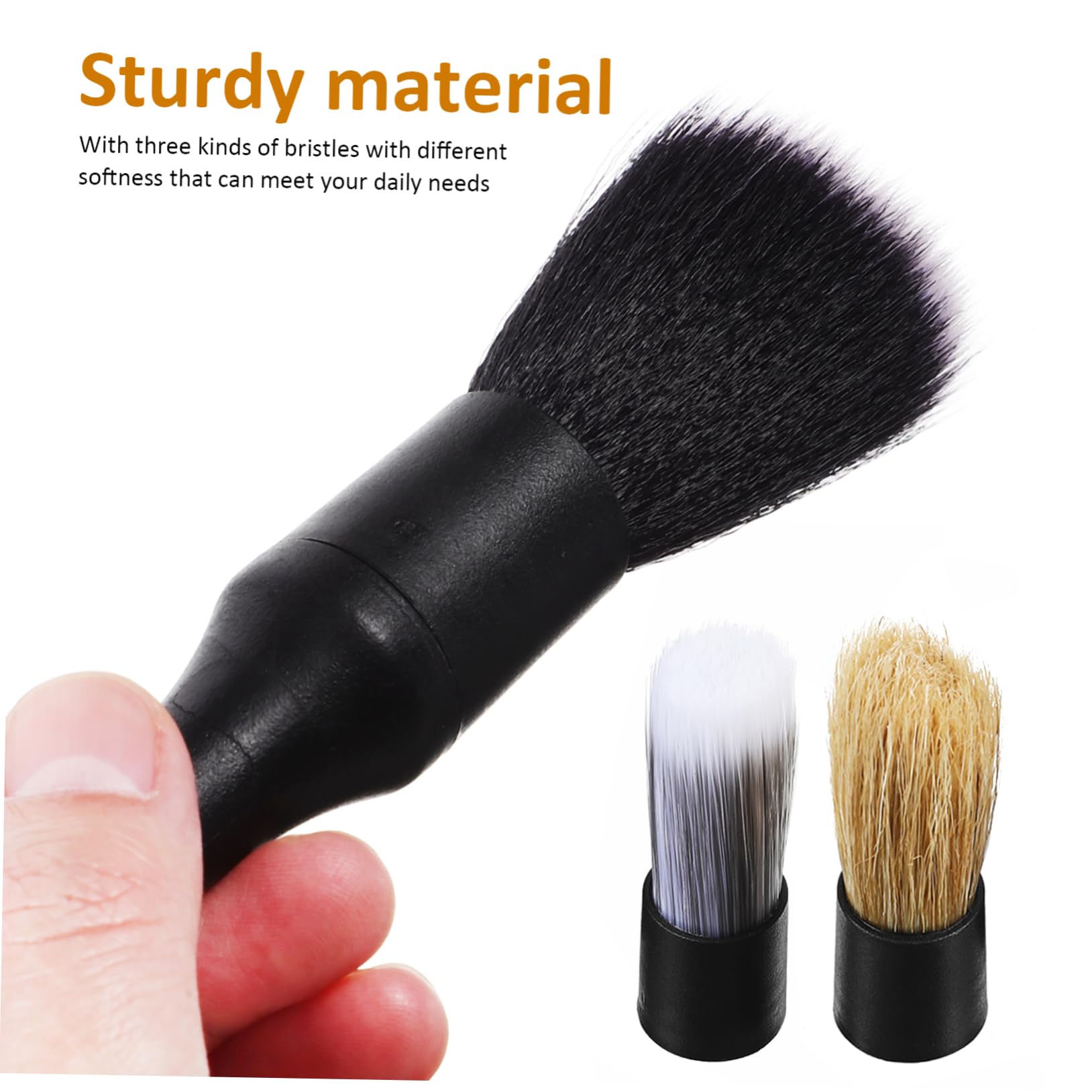 ULTECHNOVO Car Interior Cleaning Kit 3pc Detailing Brush Set with Replacement Heads Durable Car Detailing Tools