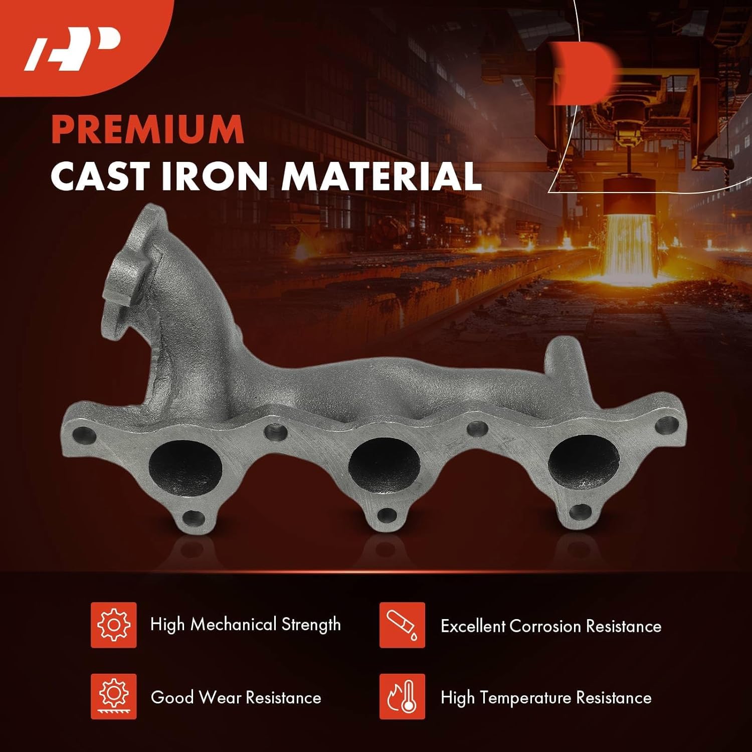 A-Premium Right Side Exhaust Manifold Kit [3.0L 3.5L] Compatible with Mitsubishi Montero Sport 1997-2004