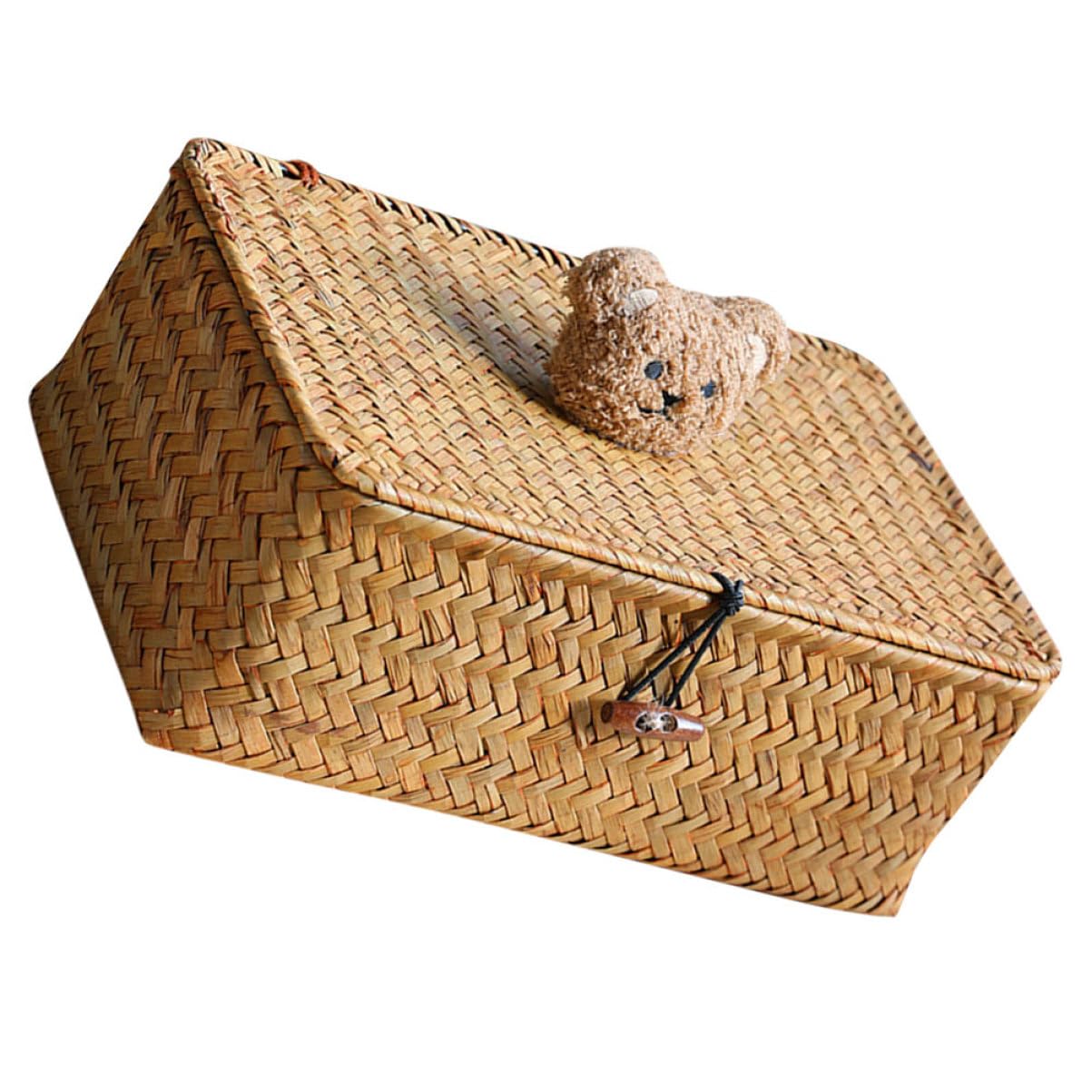 Panier de rangement tissé Vaguelly orange, la boîte idéale pour le maquillage