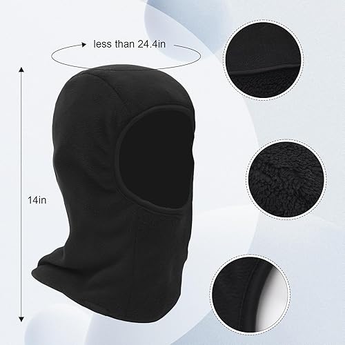 Miniatura 3 de Pasamontañas para hombre, de forro polar, pasamontañas, máscara de esquí, máscara facial para clima frío, calentador de cuello para mujeres, color