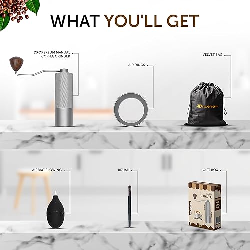 Miniatura 6 de Molinillo de café manual de acero inoxidable 5 en 1, molinillo de café expreso, molinillo de café manual, molinillo de café, molinillo de café