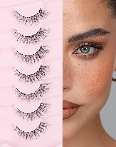 Miniatura 21 de Onlyall Pestañas postizas de ojo de gato, pestañas postizas naturales, pestañas postizas de ojo de zorro, 7 pares D5