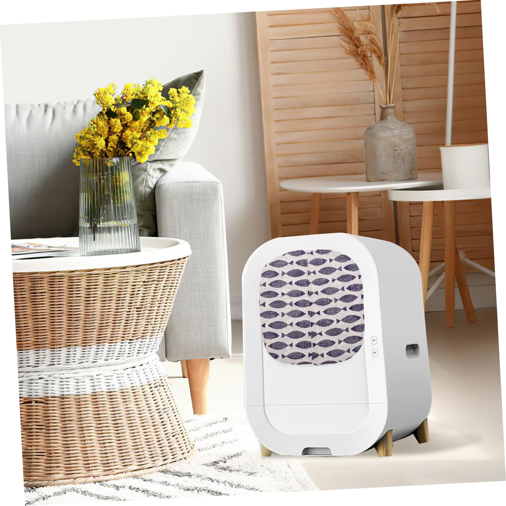 HEMOTON 5 Pièces Porte de Litière pour Chat Compatible avec Bac à Litière Automatique Rideau Éclaboussures pour Toilette de Chat Durable et Facile à Installer