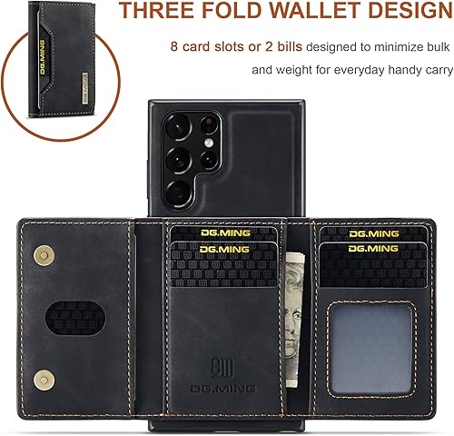 Miniatura 2 de ZCDAYE Funda para Samsung Galaxy S23 Ultra con soporte, 2-1 Funda de cuero desmontable con ranuras para tarjetero Kickstand Funda protectora para