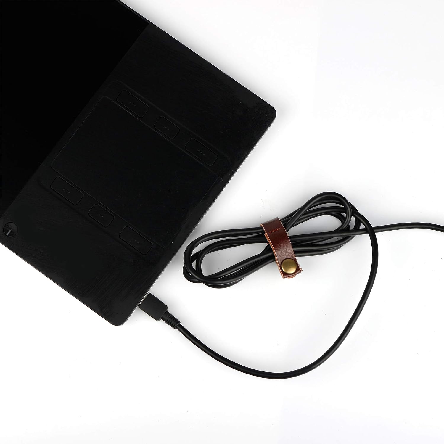 Gydandir Leather Cable Straps Cable Ties Cable Organizers Cord Management for Organizing USB Cable Headphone Wires, 2 Sizes 5 Colors