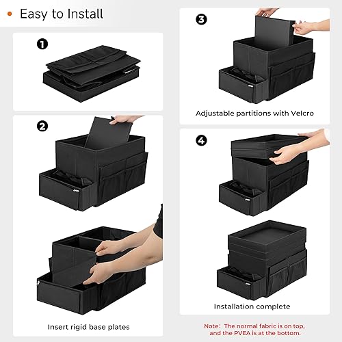 Miniatura 8 de StorageWorks Organizador de maletero para automóvil, organizador de automóvil con tapa, almacenamiento del respaldo del asiento, grande, negro,
